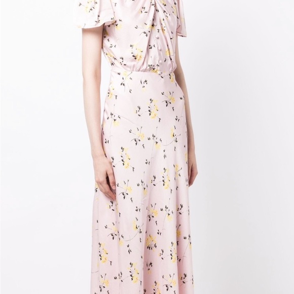 SELF-PORTRAIT Floral satin midi dress - Picture 8 of 10